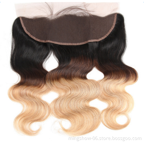 fast shipping weave human hair bundles,virgin Brazilian hair 3 bundles ombre BODY wave bundles with closure